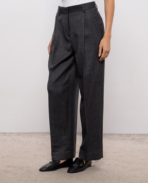 Toteme Gray wool patterned pants 264WRB0289FB0739