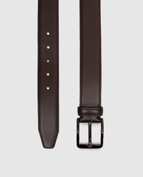 Peserico Dark brown leather belt with logo engraving R72039C0CC929