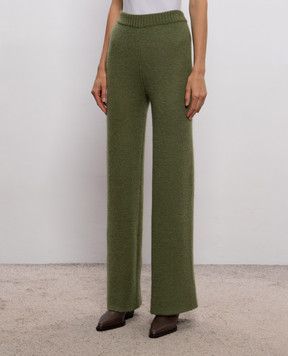 Rowen Rose Green flared pants with wool RRK042