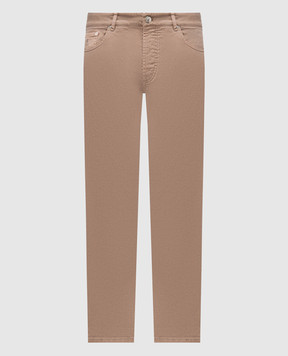 Brunello Cucinelli Brown jeans with logo patch M277PD3210