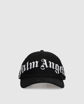 Palm Angels Black cap with contrasting logo embroidery PAMLB001FB005m