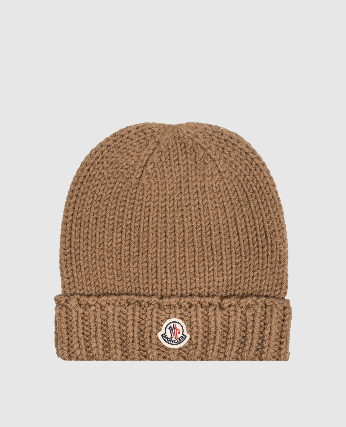 Children's brown hat with logo patch