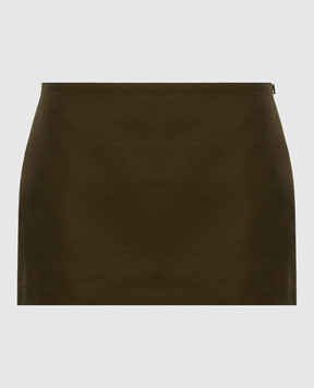 Khaite Jett khaki wool and silk mini skirt 4116582