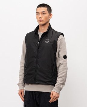 C.P. Company Metropolis Black vest with logo print LVE027A110400A