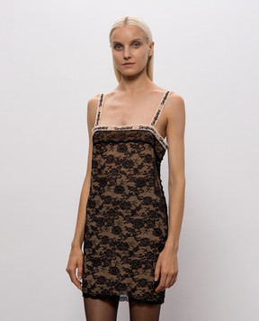 Saint Laurent Lace dress with logo pattern A003JEY1K80