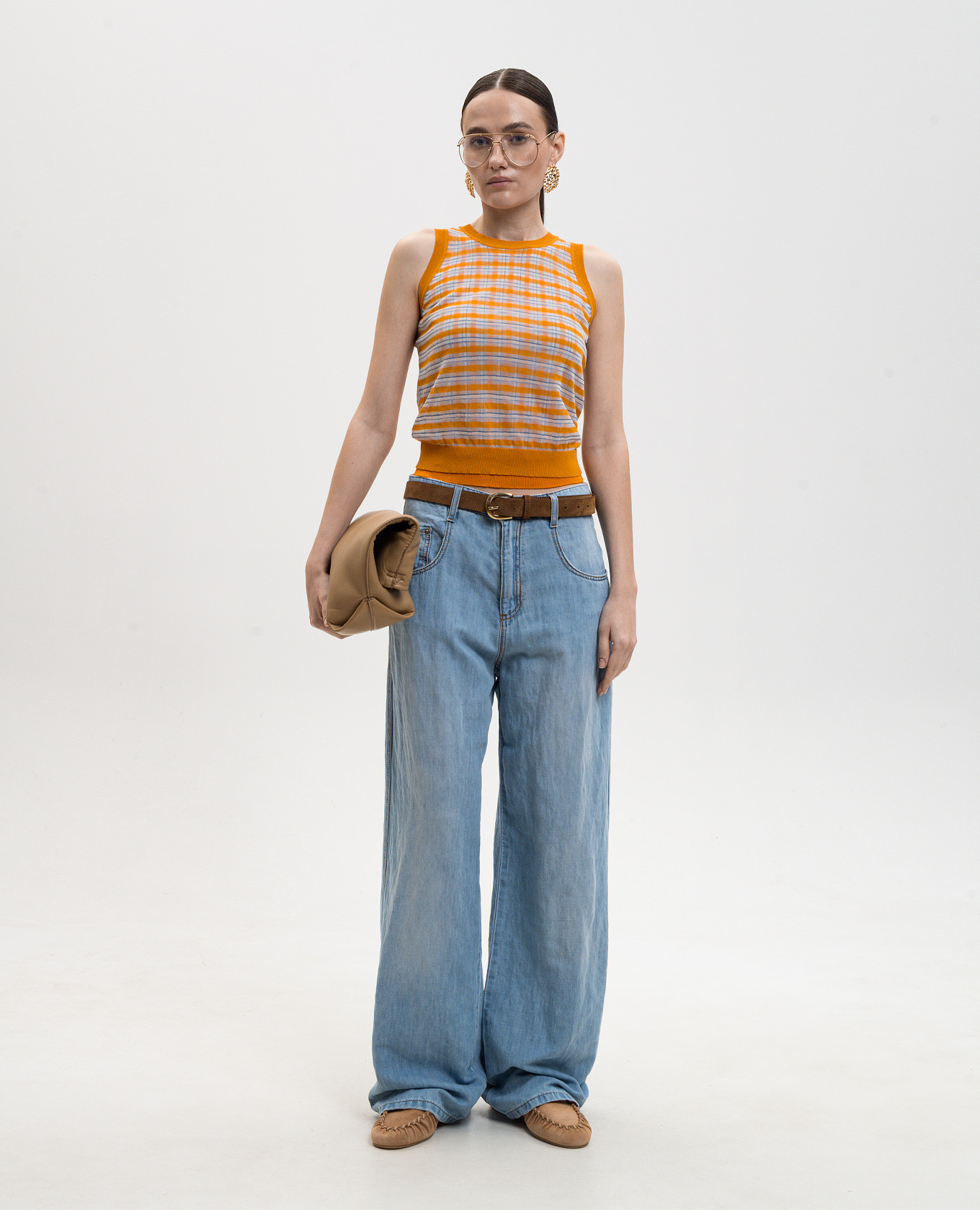 

Orange checkered top Ermanno Scervino