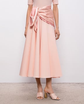 Givenchy Pink silk scarf with logo print 710011159002