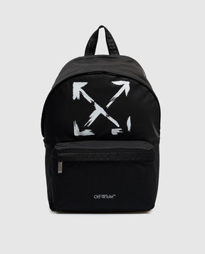 Off-White Children's black backpack with print OBNB001S26FAB001