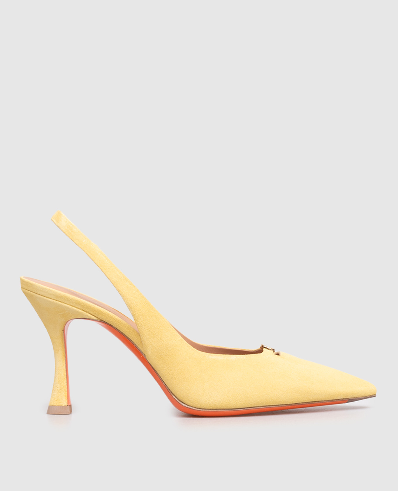 Yellow suede slingbacks