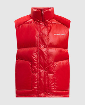 Sporty & Rich Red down vest with logo print OW06282315RE55