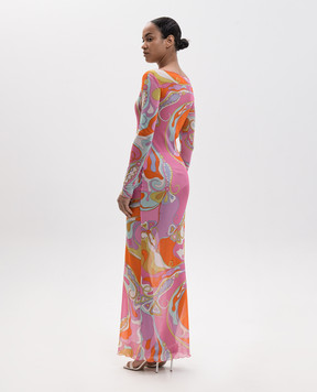 PUCCI Pink printed maxi dress 6HJI356H739
