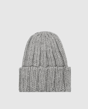Woolrich Grey wool hat with logo patch CFWWAC0196FBUF0766