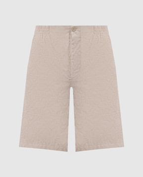 Off-White Beige shorts with emblem pattern 44MCB09KF26F002