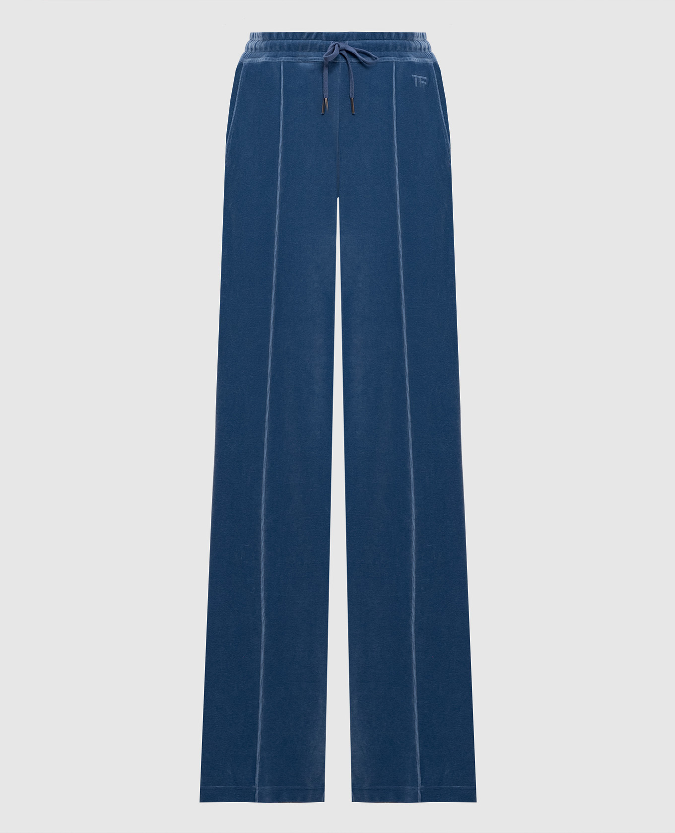 

Blue velour track pants with monogram Tom Ford