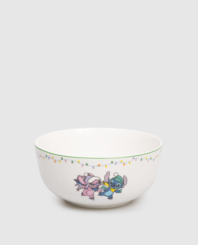 Disney White ceramic bowl Christmas Stitch & Angel DN25351