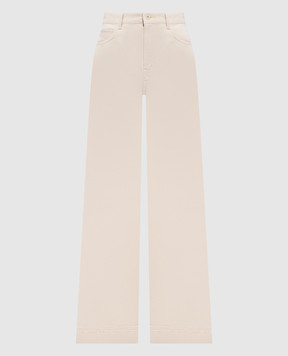 Max Mara Weekend Ivory denim palazzos with logo patch WKDCANNETI