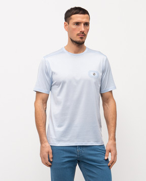 Stefano Ricci Blue T-shirt with monogram logo MNH6104960TE0001