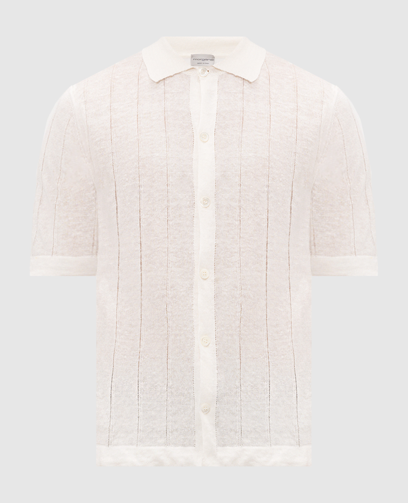 Ivory linen knitted shirt