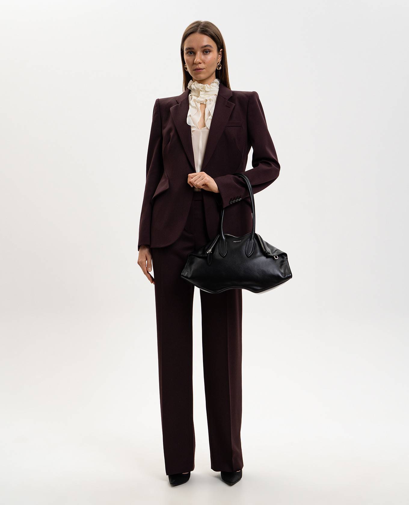 Burgundy wool pants Alexander McQueen 2