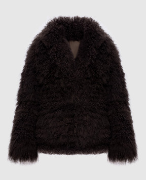 Simonetta Ravizza Brown reversible Banny jacket with sheepskin F06JA39MG3RBR