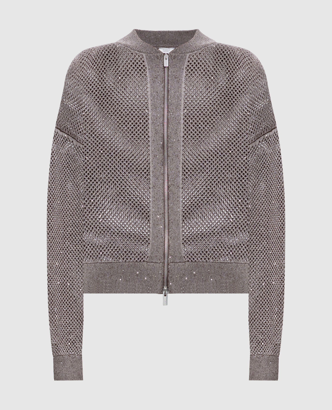 

Brown openwork cardigan with sequins Peserico