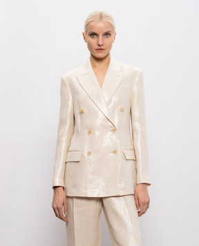 Brunello Cucinelli Ivory linen jacket with lurex ML5967091