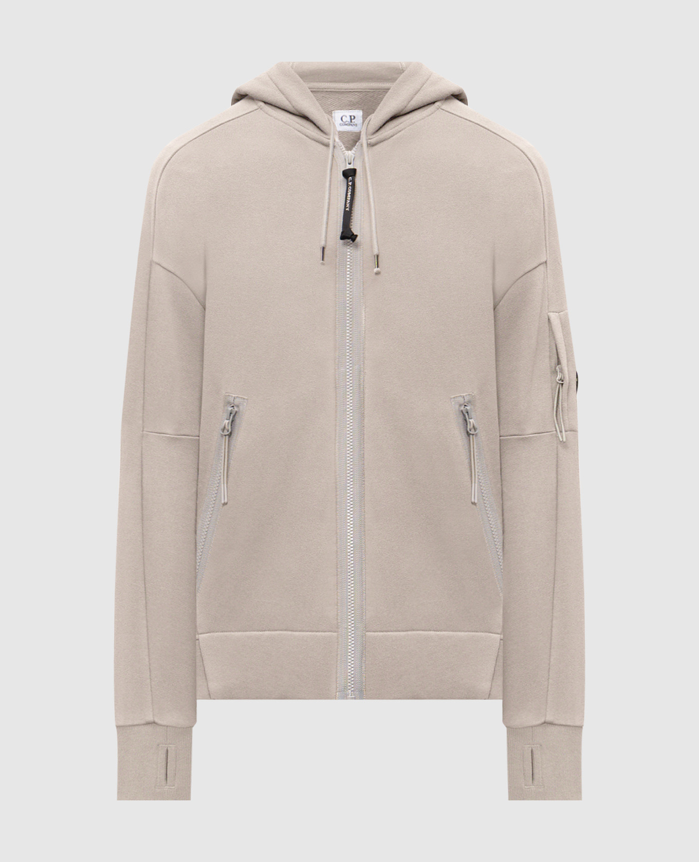 Grey sports jacket with logo patch