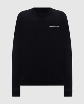 Off-White Black sweatshirt with logo print 2FE00504T