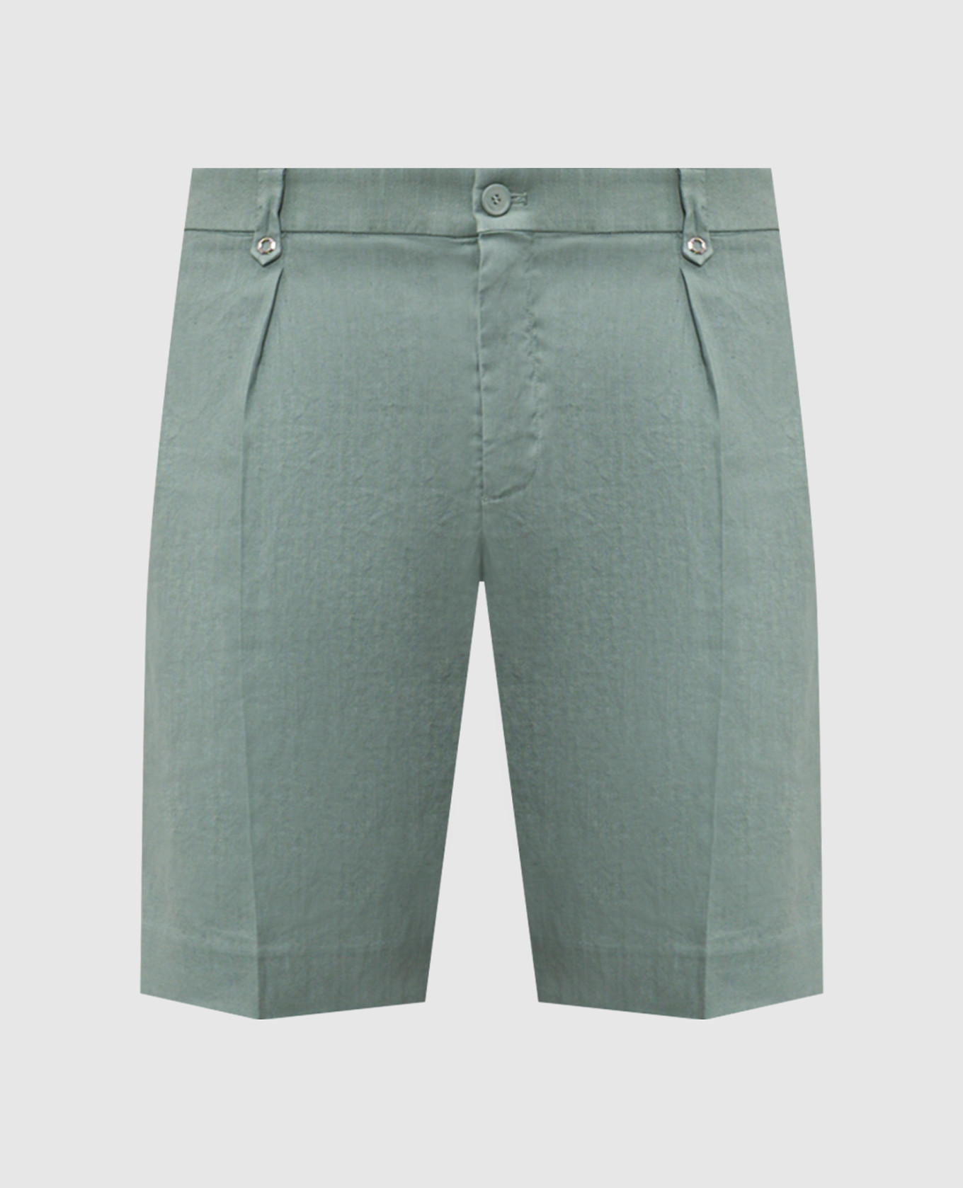Green linen shorts