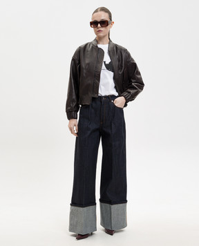 Givenchy Dark blue jeans with cuffs BW51AZ518M