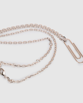 Off-White Silver chain with Paperclip pendant OMOB169S26MET001