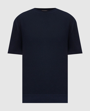 Canali Blue T-shirt with a pattern MK02461C0719