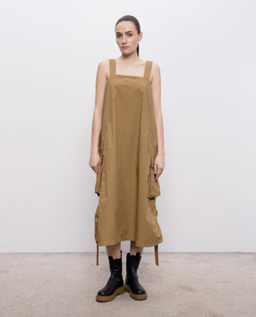 Y`S Yamamoto Brown cargo dress YKD18016