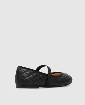 Dolce&Gabbana Black leather ballet flats with stitching D11433A09882736
