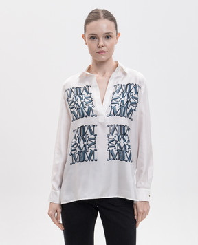 Max Mara FILTRO silk blouse with logo print MXMFILTRO