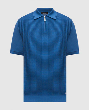 Stefano Ricci Blue polo with silk K818104P31F26170