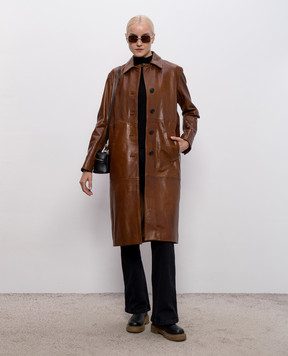 Max & Co Brown leather coat DOPPIA MCODOPPIA