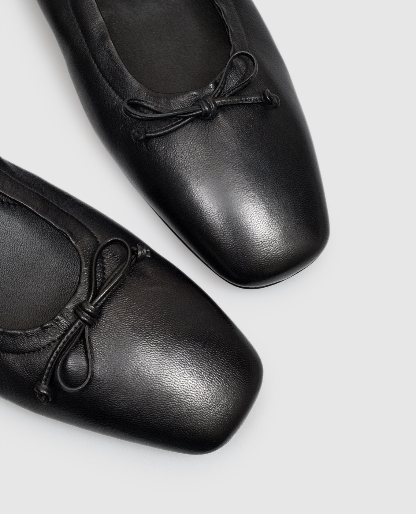 Black leather ballet flats MEMY AGL 5