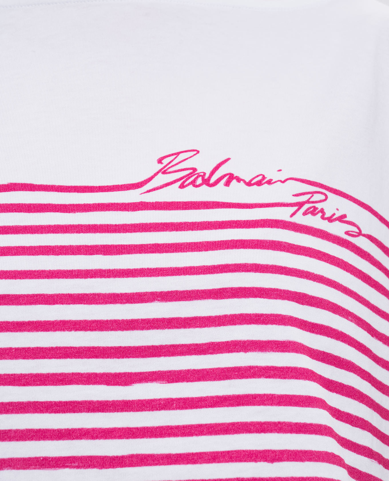 White striped cropped t-shirt Balmain 5
