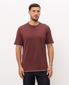 Brunello Cucinelli Burgundy T-shirt M0B137427