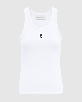 Ami Paris White ribbed T-shirt FTP811JE0117