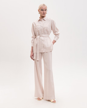 Marco Pescarolo Beige Fency linen and wool pants FENCYD5327