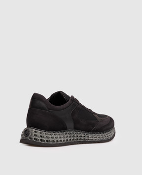 Stefano Ricci Black combination sneakers with textured emblem UR88G6703SNWYTS