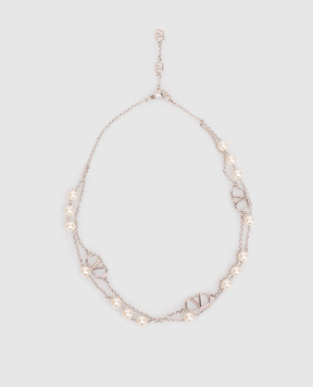 Valentino Double-layer chain with Swarovski pearl beads 8W2J0X80UXM