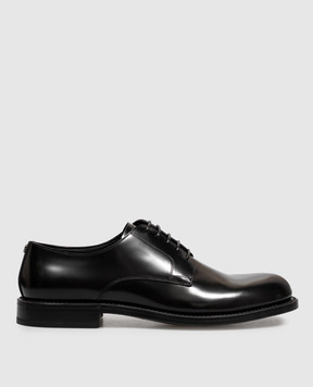 Dolce&Gabbana Black leather glossy derby shoes A10879A1203