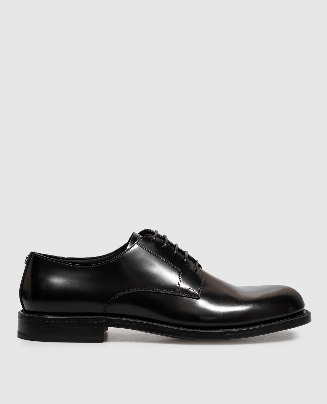 Black leather glossy derby shoes Dolce&Gabbana