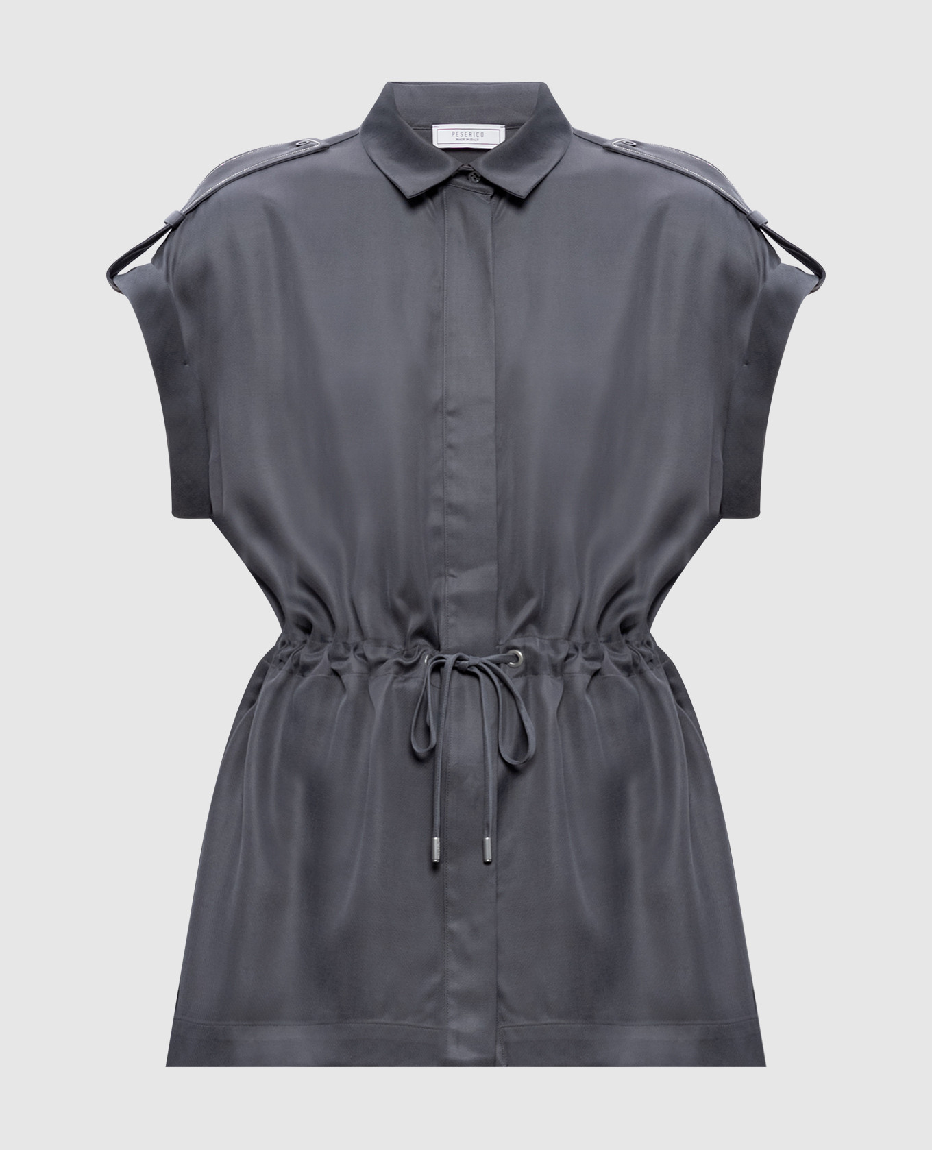 Gray blouse with monil chain