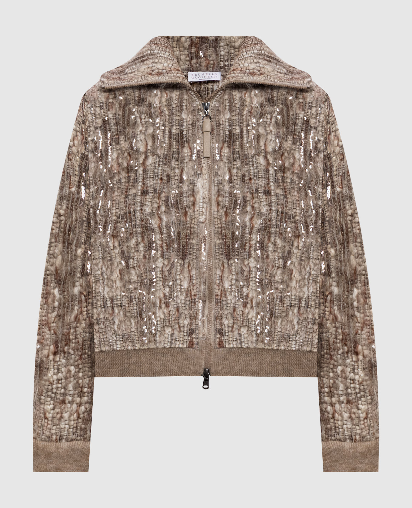 Beige cardigan with sequins Brunello Cucinelli