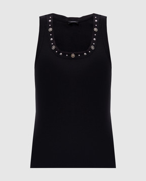 Versace Black ribbed top 10232091A17221