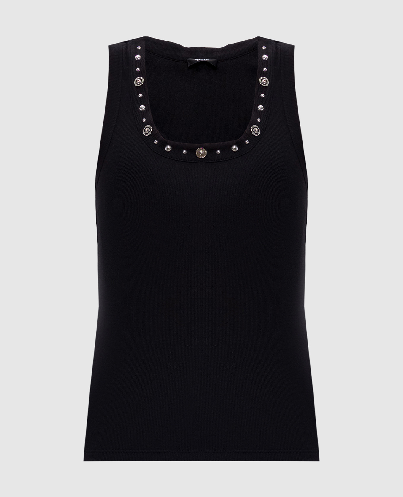 Black ribbed top Versace
